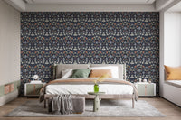 Elegant tiffany wallpaper mural with symmetrical floral layout.