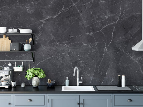 Smoky gray stone pattern wall mural contemporary style.