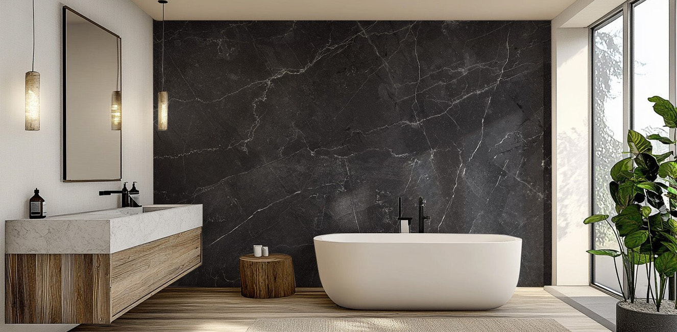 Mystical veins wallpaper mural dark marble wall mural design.