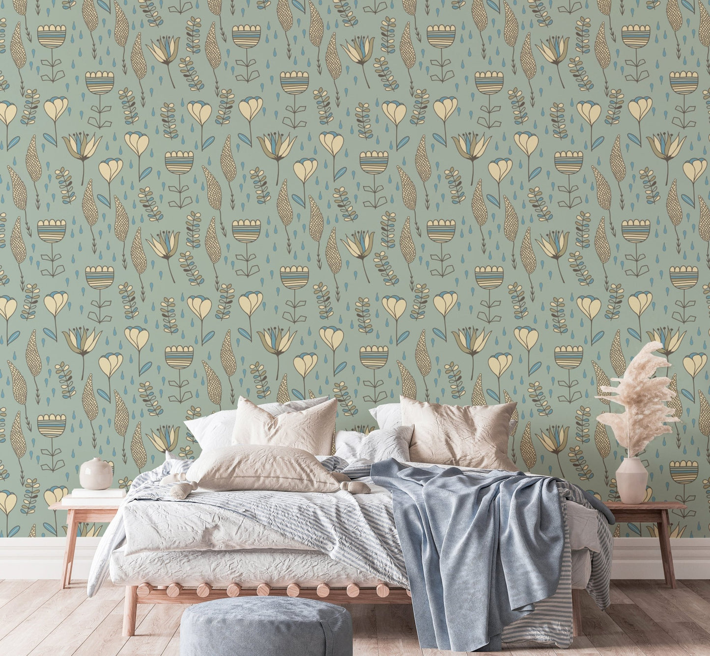 Naive Blooms Wallpaper - Wallanza