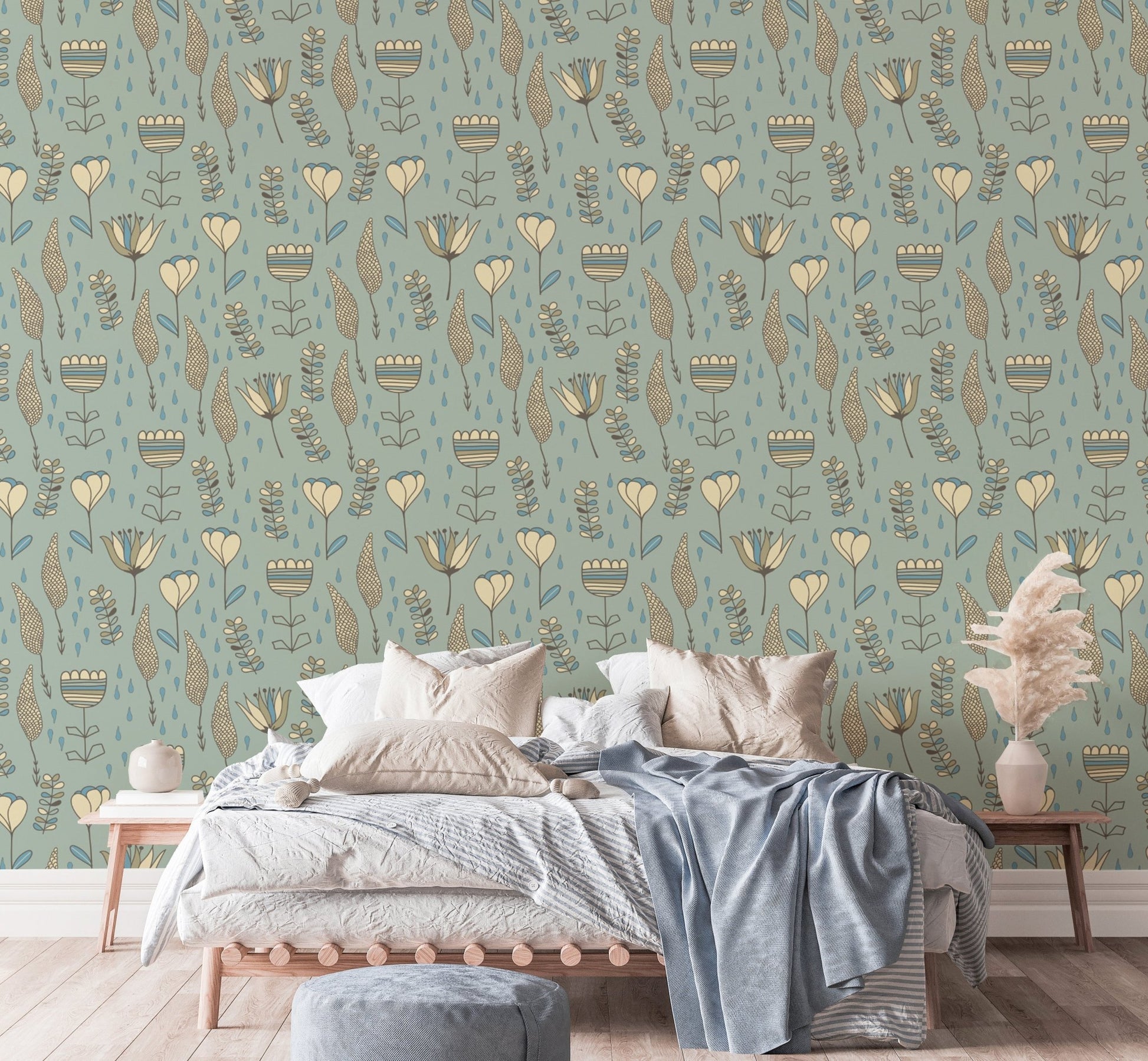 Naive Blooms Wallpaper - Wallanza