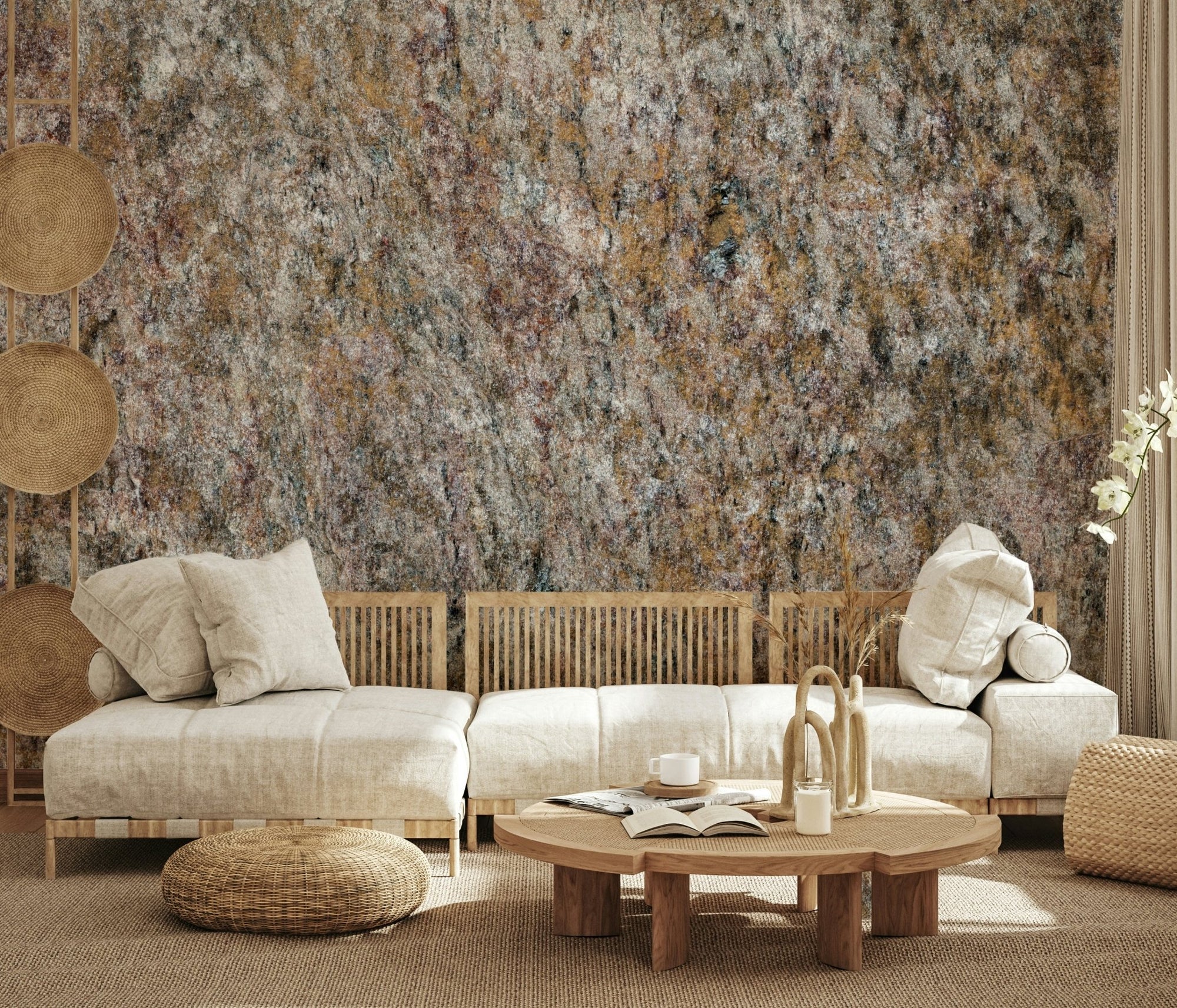 Natural Rock Stone Wall Mural for Neutral  Decor