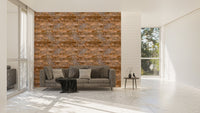 Spacious living area with a large Natural Stone Texture Design Wallpaper feature wall.