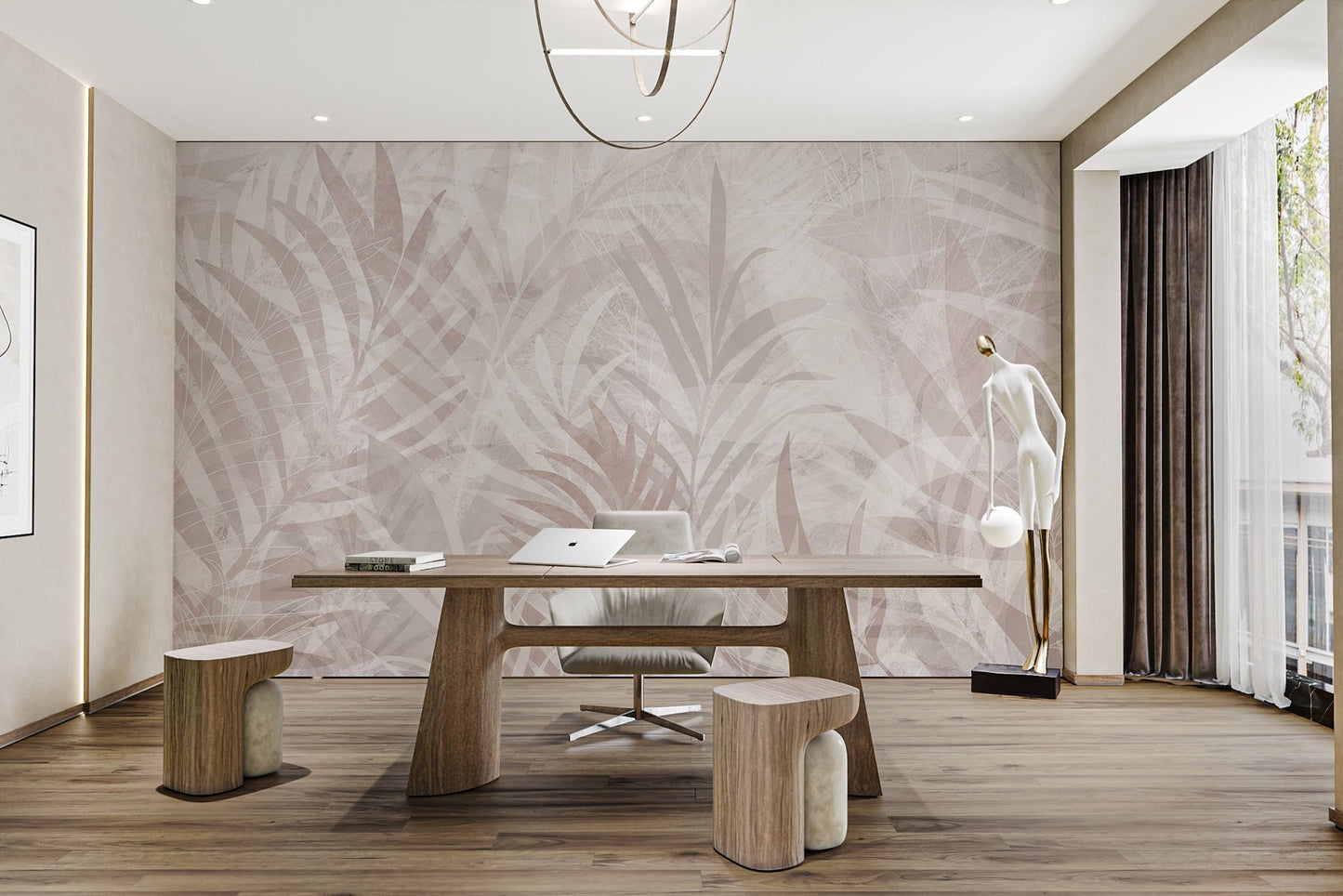 Natural Tones Leaf Wall Mural - Wallanza