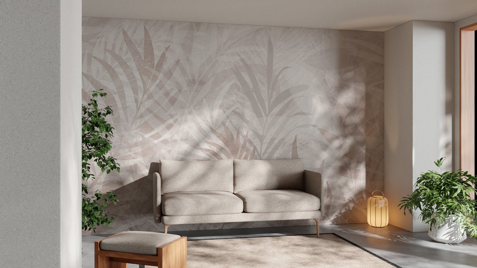 Natural Tones Leaf Wall Mural - Wallanza