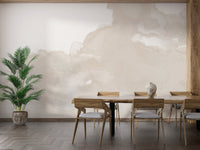 Elegant beige abstract wallpaper wall mural with organic texture.