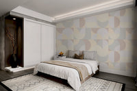 Neutral Geometric Abstract Wallpaper - Wallanza