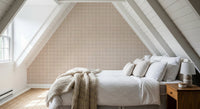 Elegant hand-sketched tan squares for a peaceful room.