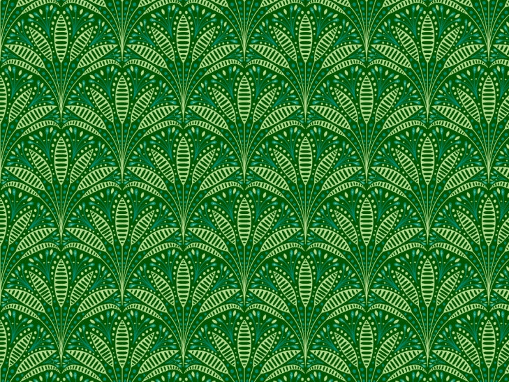 Artdeco Green Palm Wallpaper in your room — zoomed