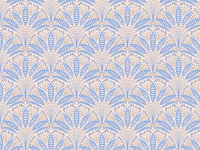 Artdeco Blue Palm Wallpaper in your room