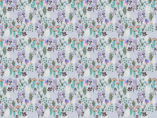 Butterfly Meadow Purple Wallpaper