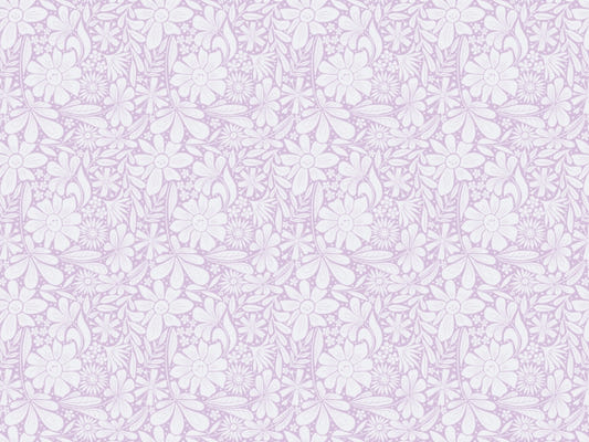 Happy Blooms Lilac Wallpaper