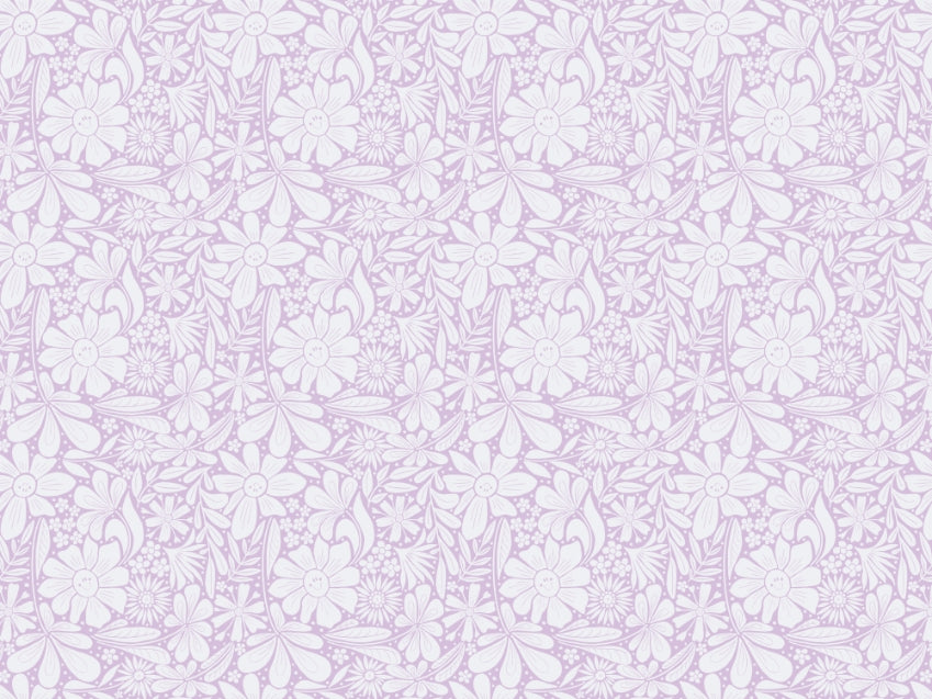 Happy Blooms Lilac Wallpaper