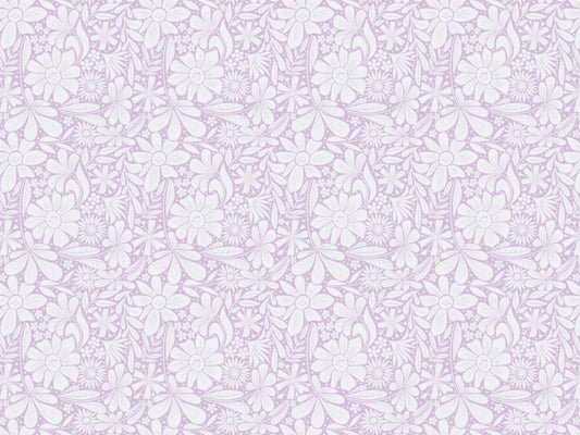 Happy Blooms Lilac Wallpaper