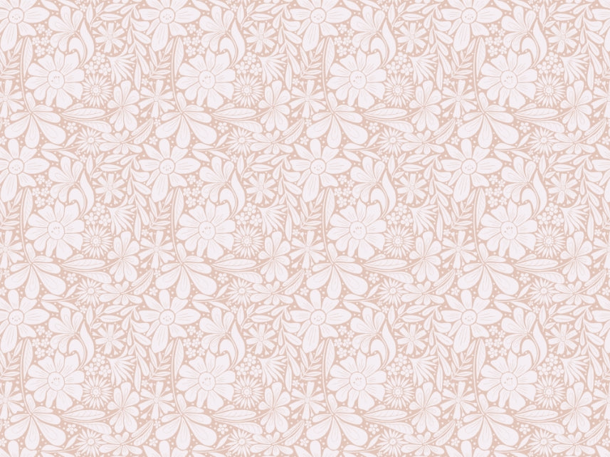 Happy Blooms Pastel Pink Wallpaper