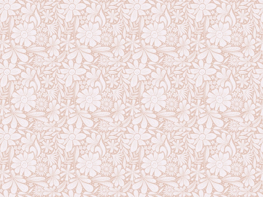 Happy Blooms Pastel Pink Wallpaper