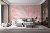 Elegant pink wall mural for a contemporary apartment bedroom