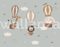 Textured linen look safari mural wallpaper for walls.