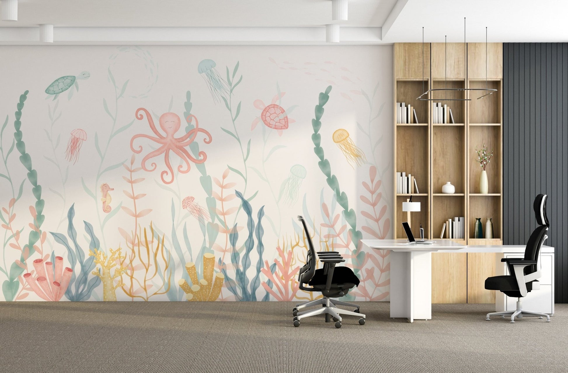 Nursery Marine Life Wallpaper Mural - Wallanza