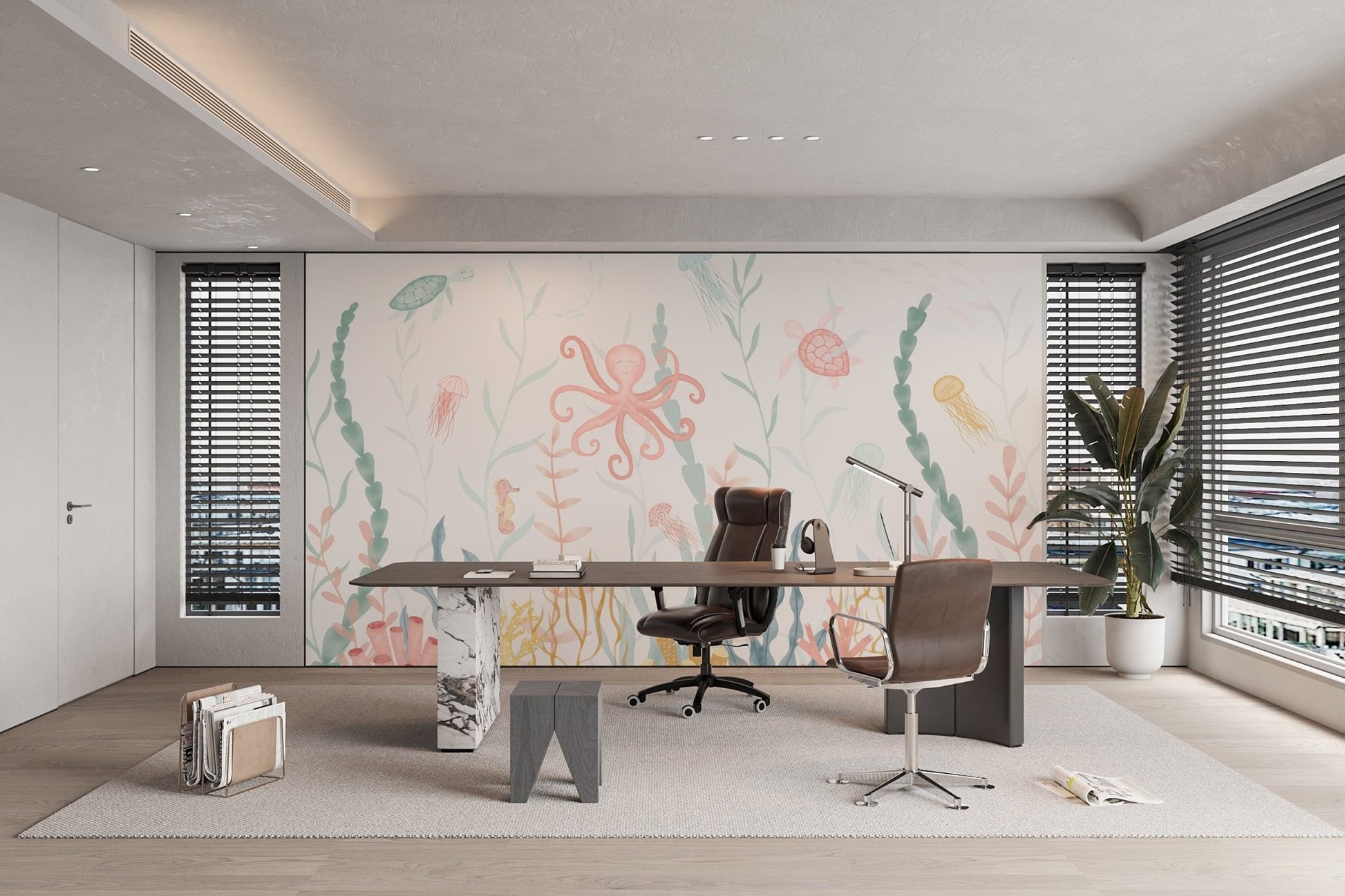 Nursery Marine Life Wallpaper Mural - Wallanza