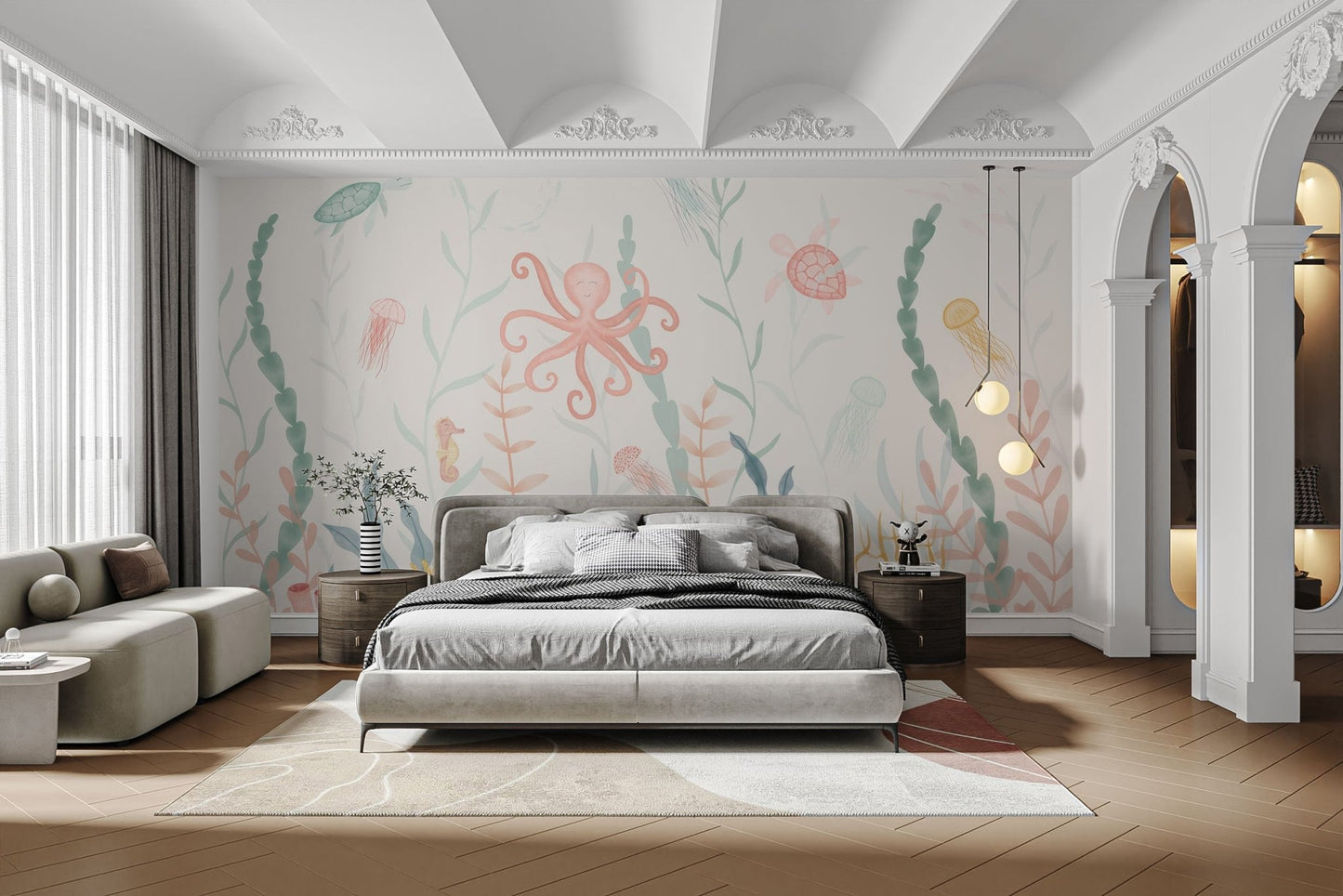 Nursery Marine Life Wallpaper Mural - Wallanza