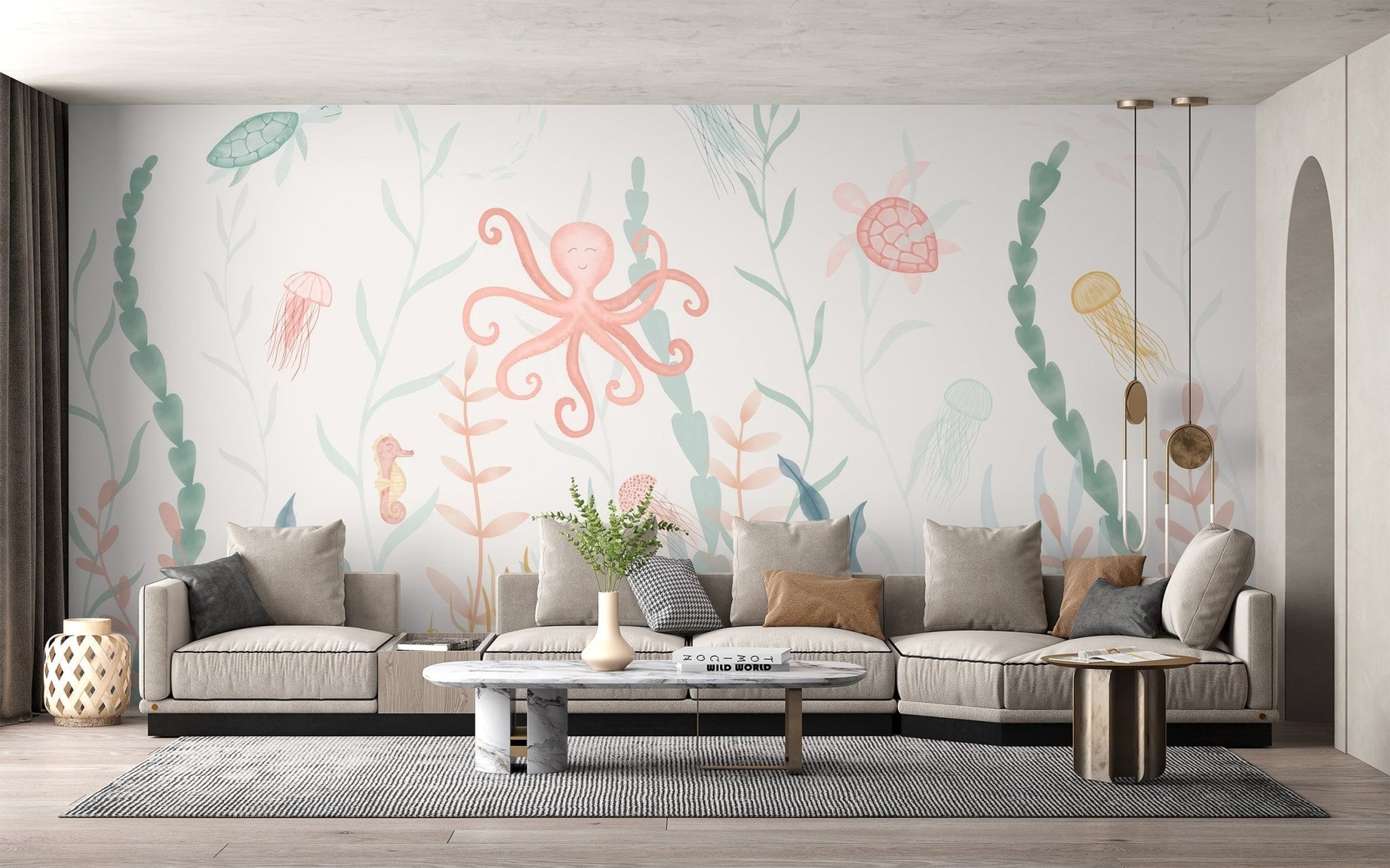 Nursery Marine Life Wallpaper Mural - Wallanza