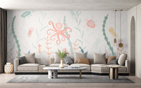 Nursery Marine Life Wallpaper Mural - Wallanza