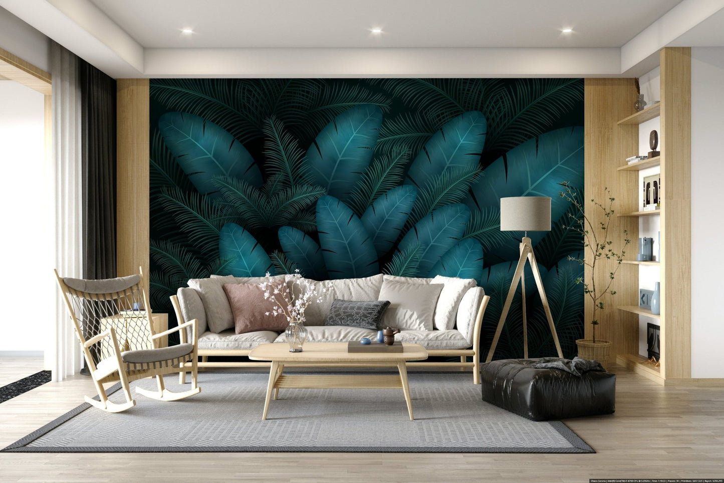 Oasis Leaves Wall Mural - Wallanza