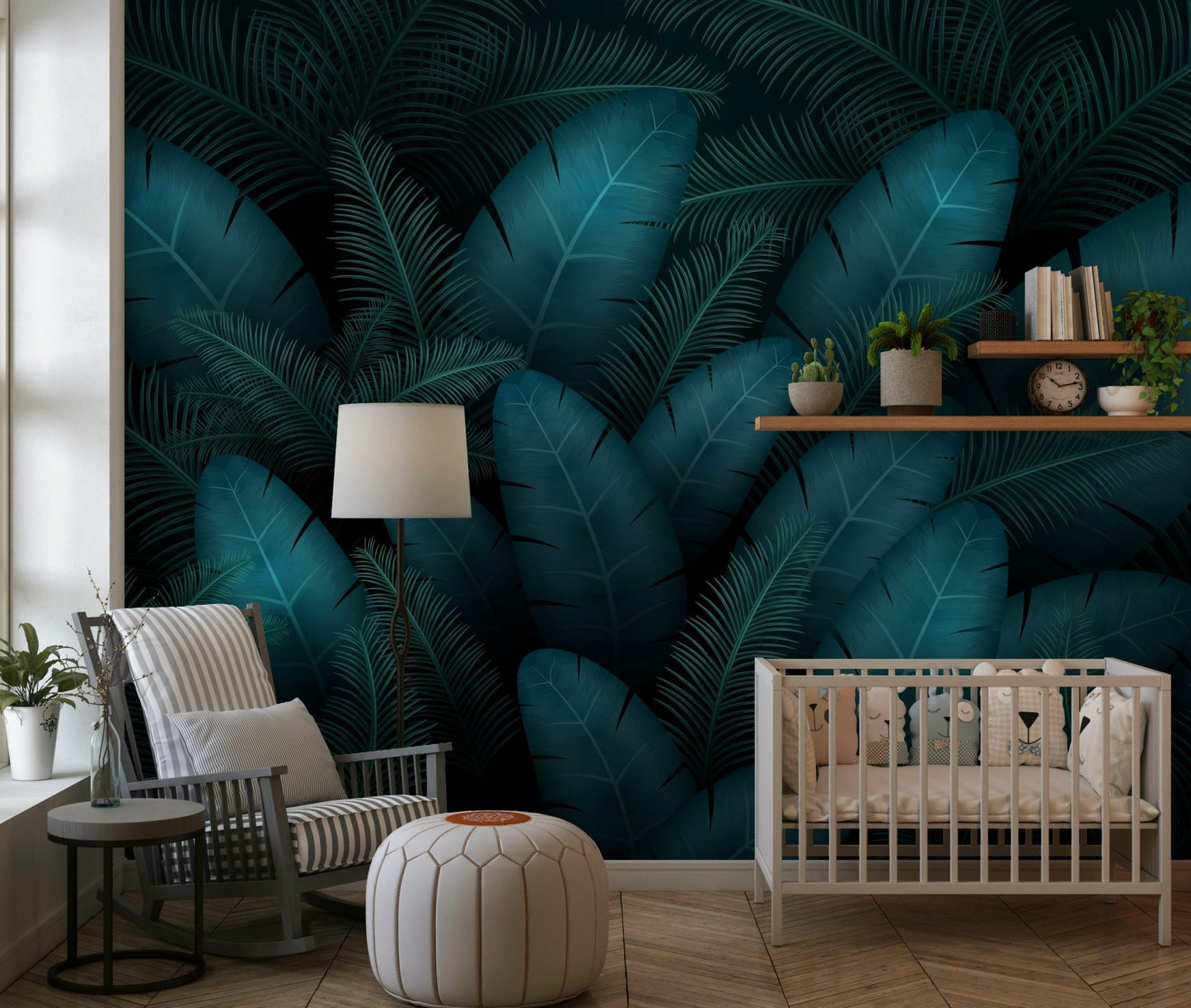 Oasis Leaves Wall Mural - Wallanza