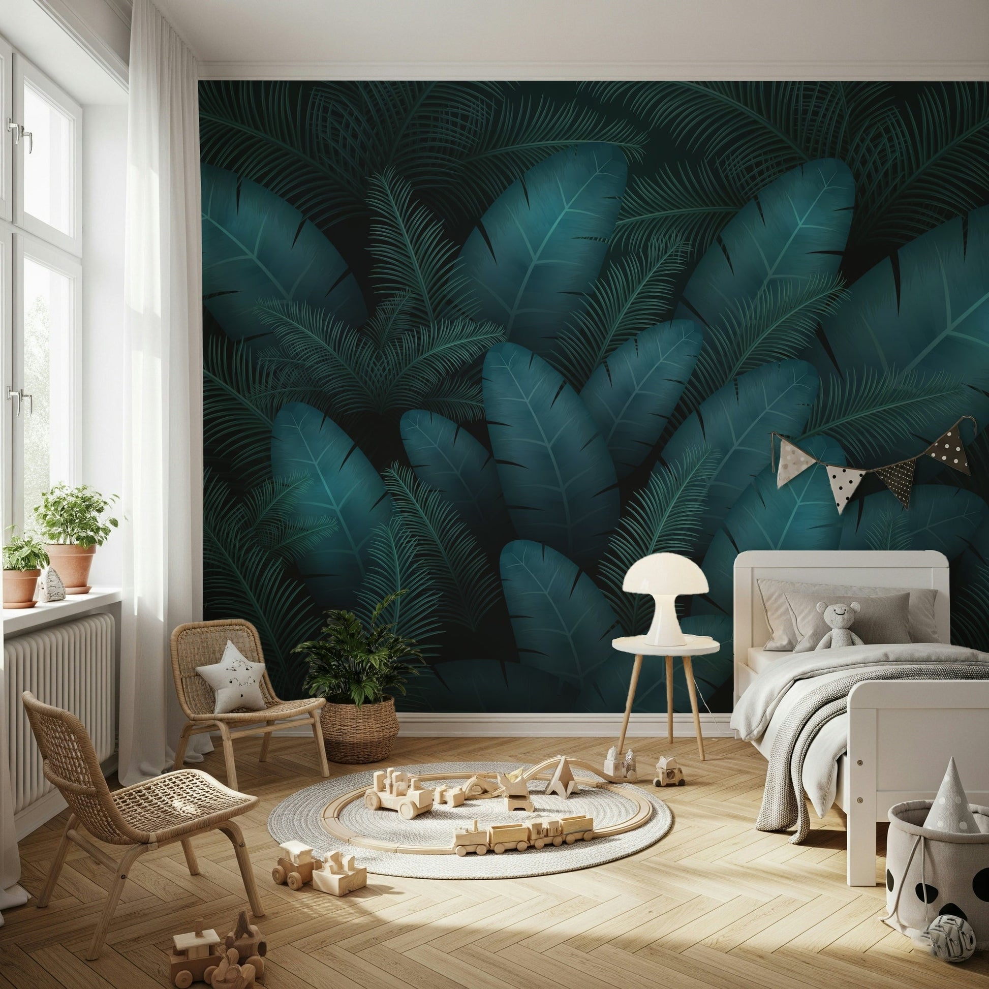 Oasis Leaves Wall Mural - Wallanza