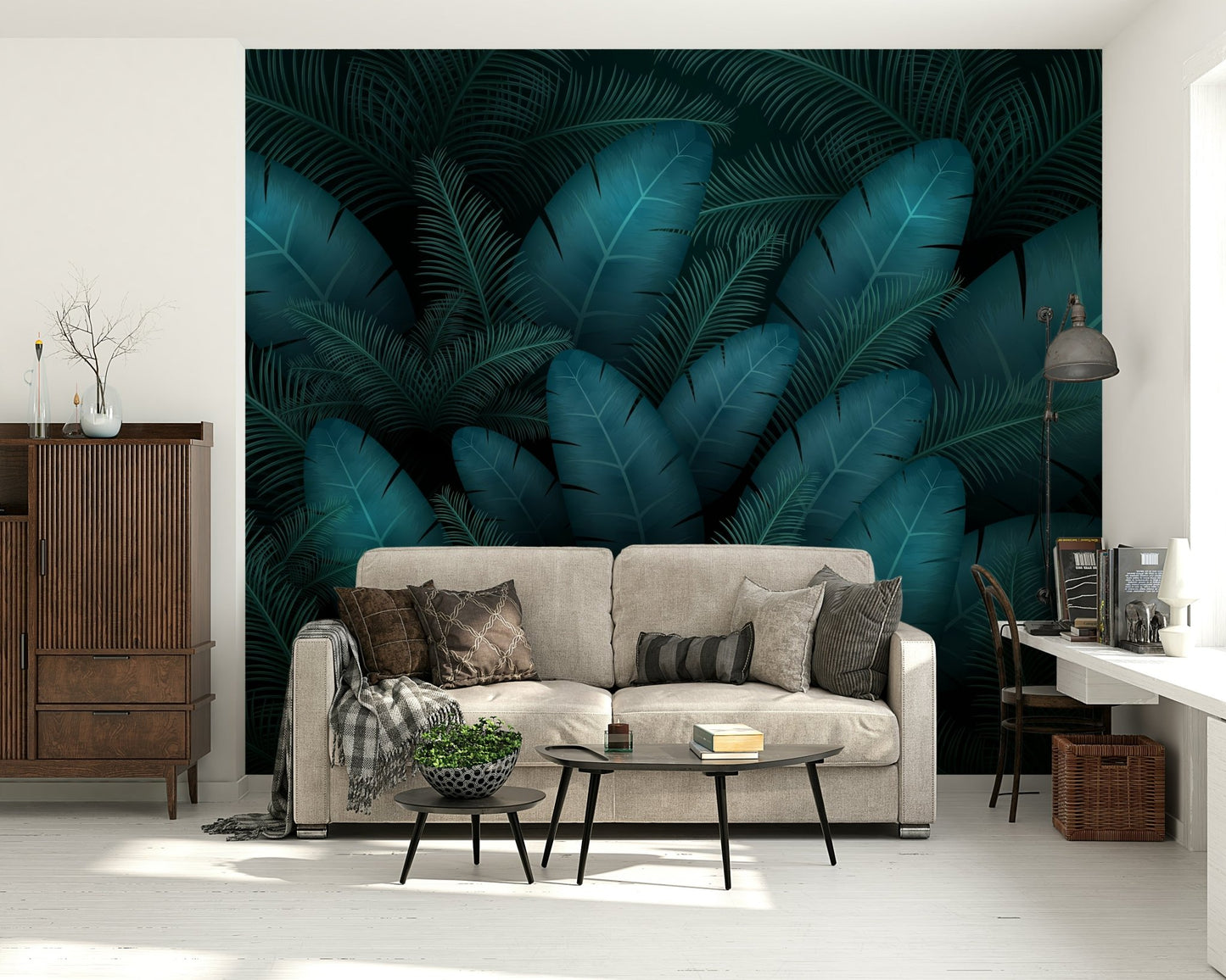 Oasis Leaves Wall Mural - Wallanza