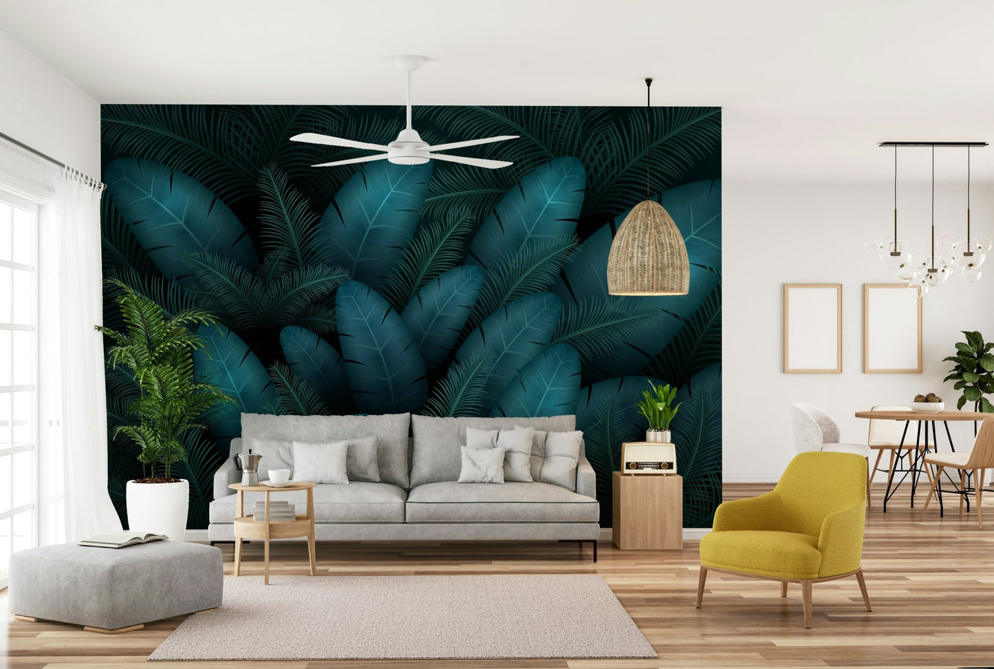 Oasis Leaves Wall Mural - Wallanza