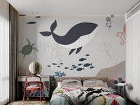 Charming underwater theme wallpaper for nurseries