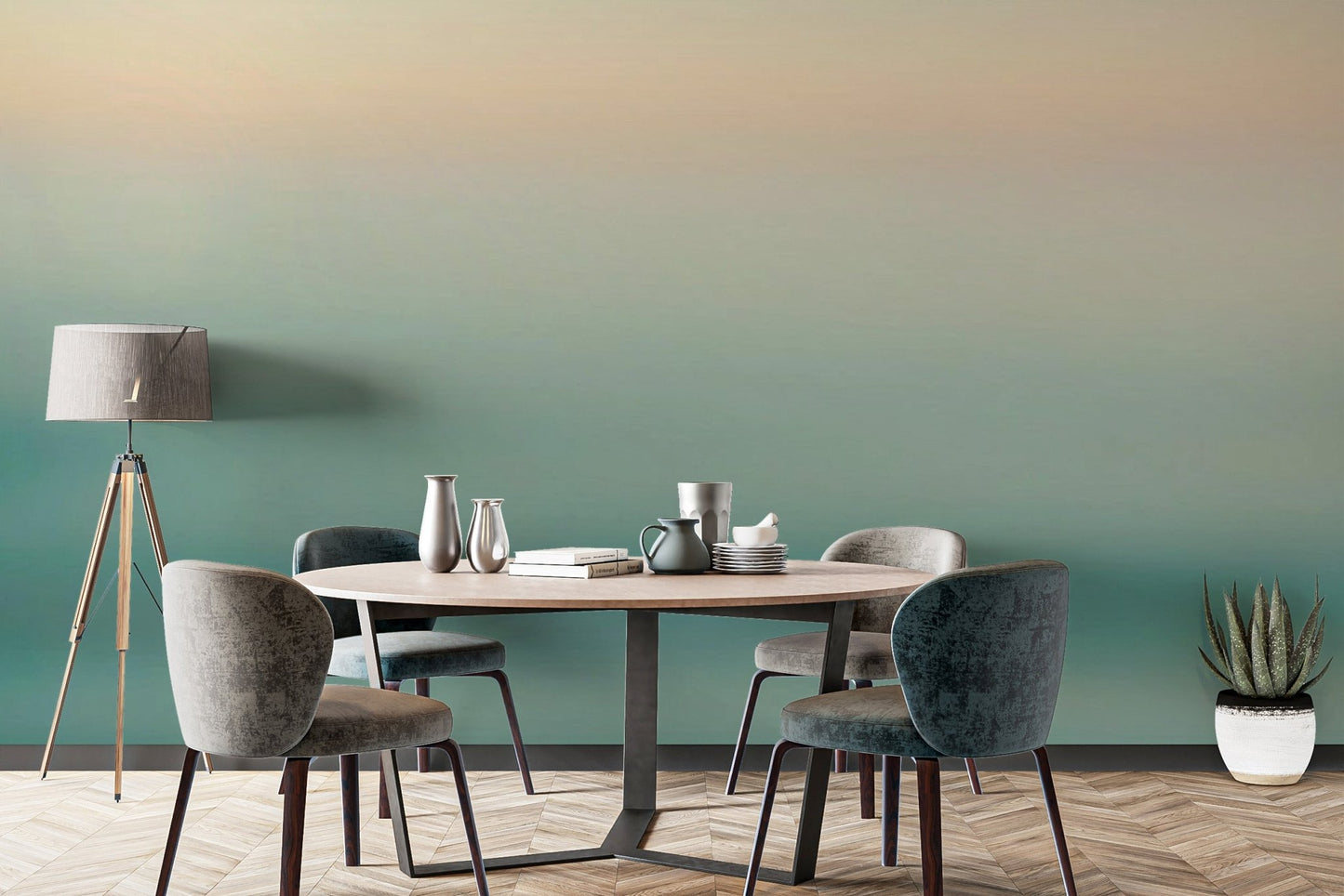Ocean Green Ombre Wallpaper - Wallanza