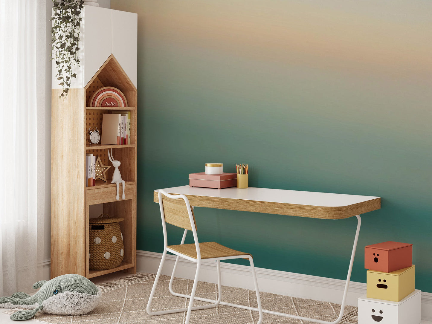 Ocean Green Ombre Wallpaper - Wallanza