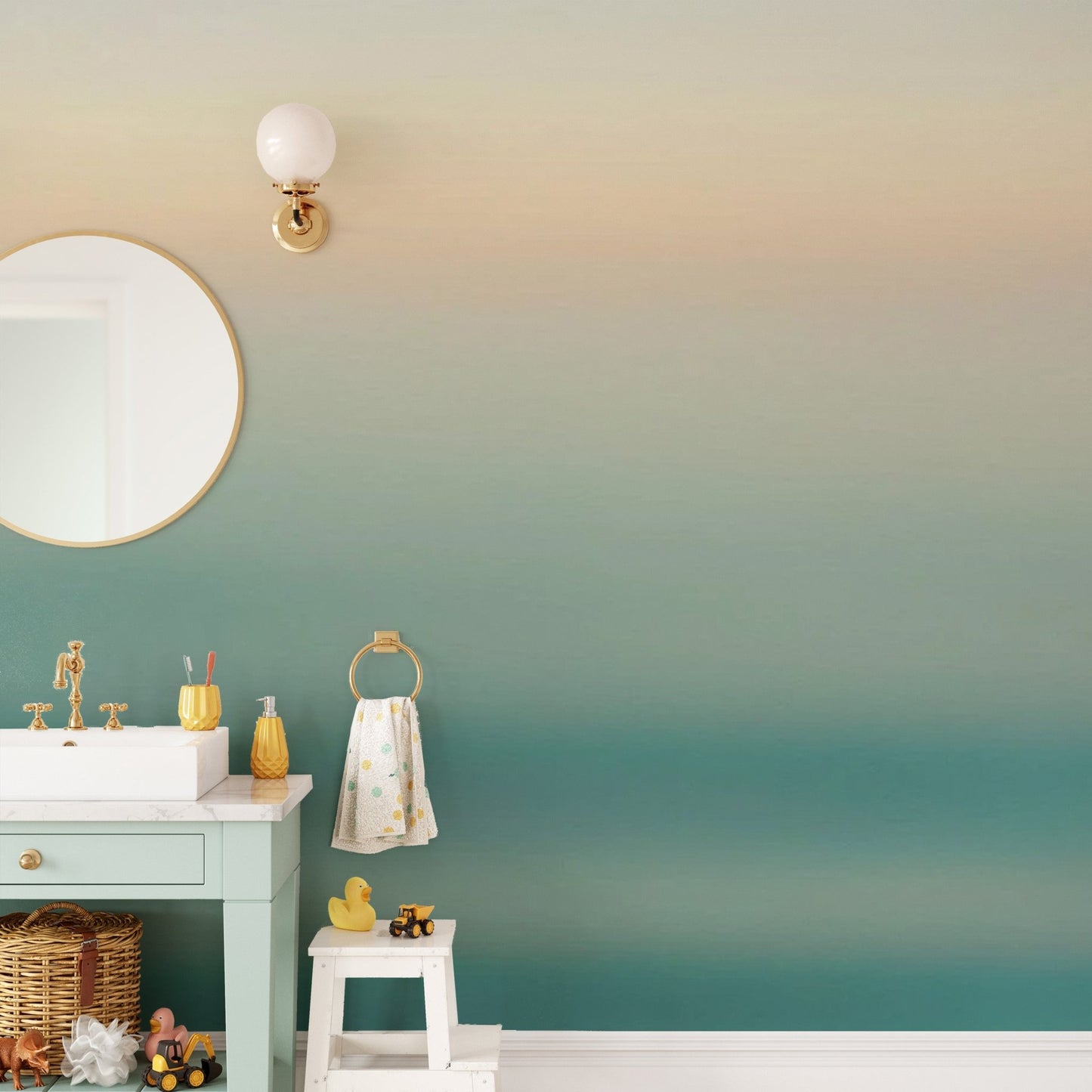 Ocean Green Ombre Wallpaper - Wallanza