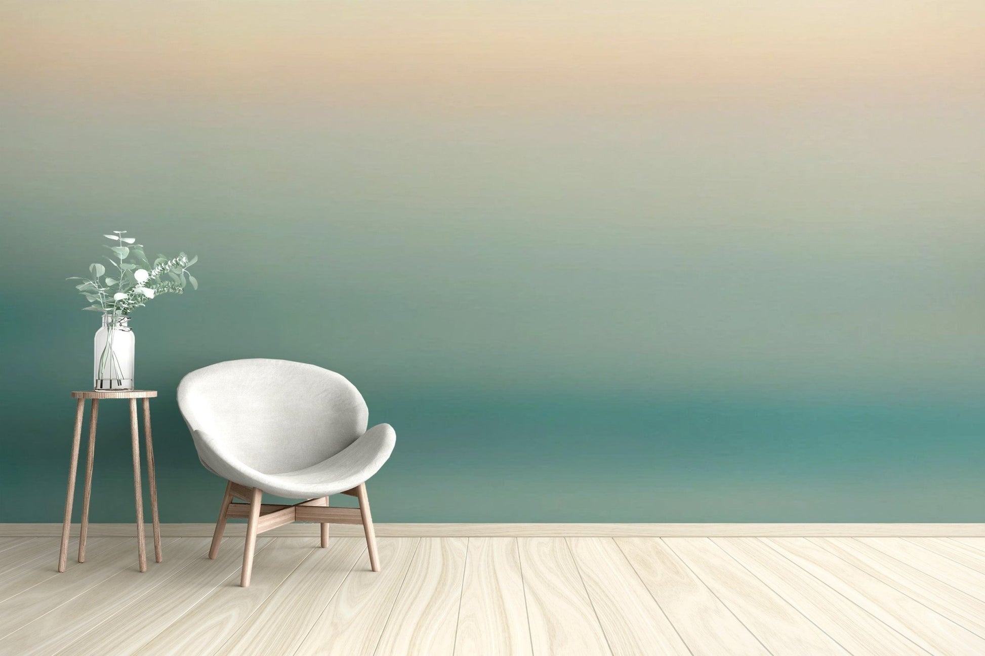 Ocean Green Ombre Wallpaper - Wallanza