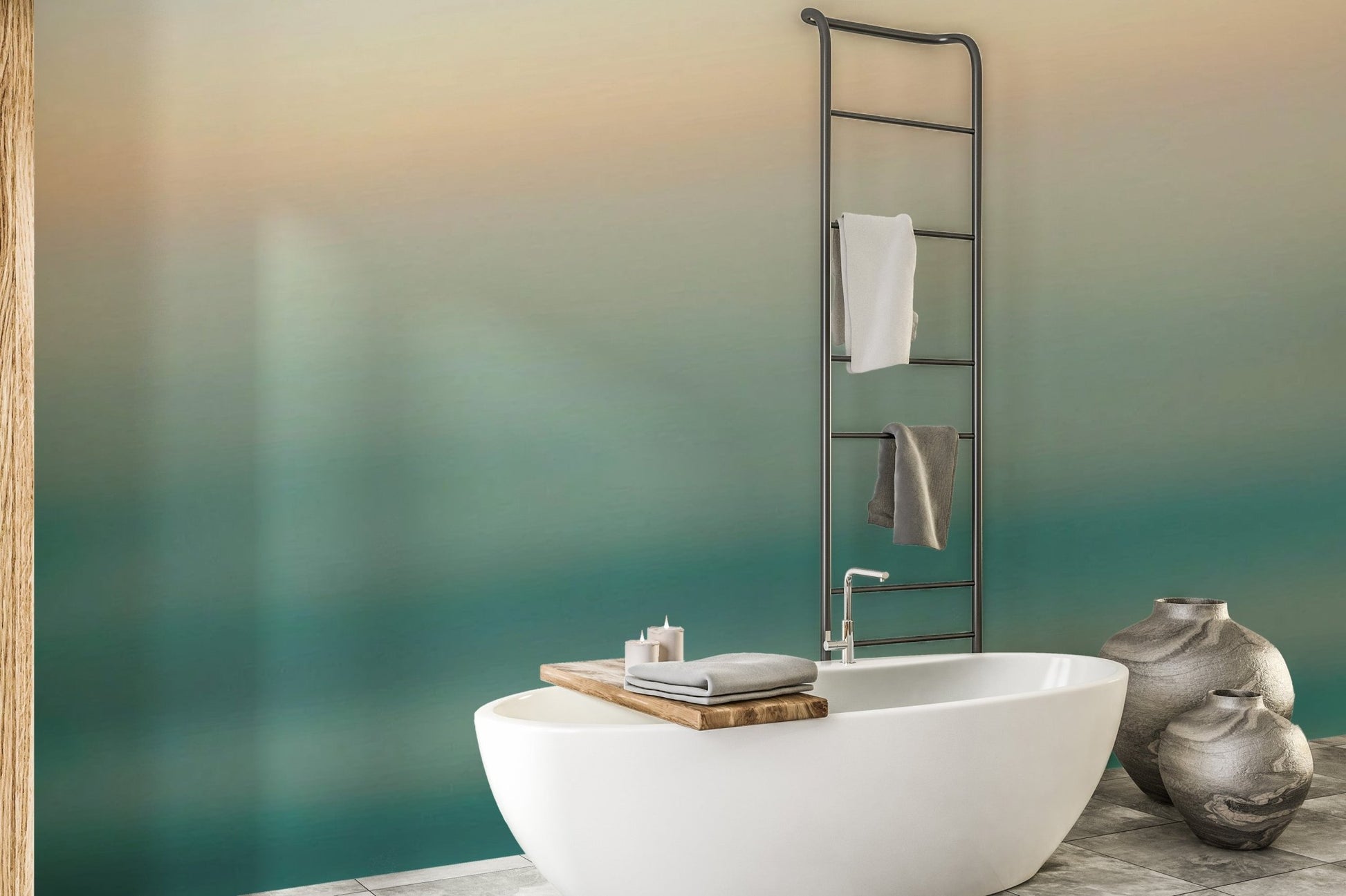 Ocean Green Ombre Wallpaper - Wallanza