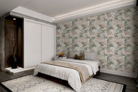 Oceanic coral reef design for serene bedroom wall decor.