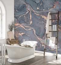 Oceanic flow wall mural for modern decor
