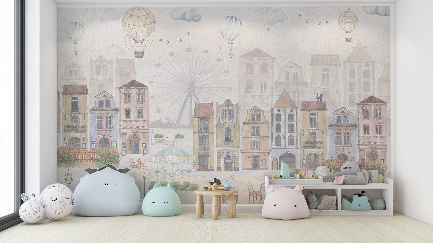 Old City Kids Room Wallpaper - Wallanza