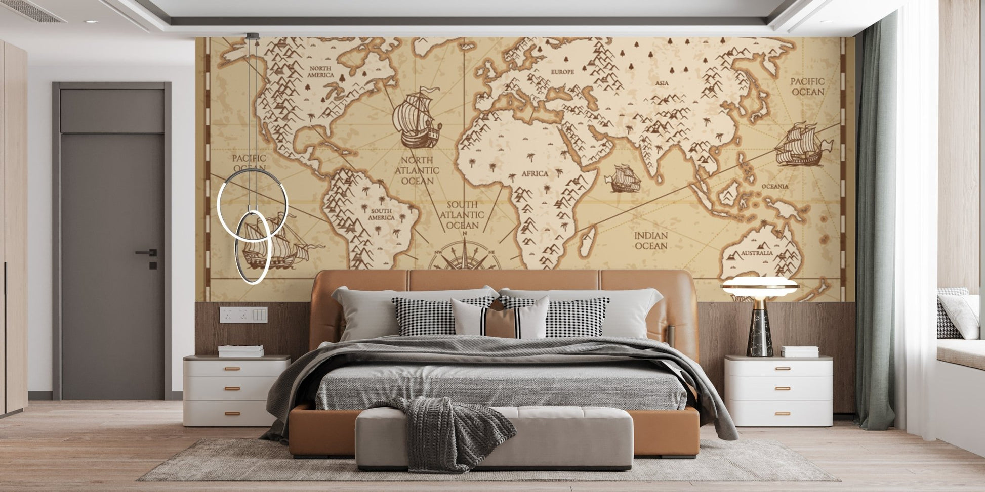 Classic vintage map mural for unique wall decor
