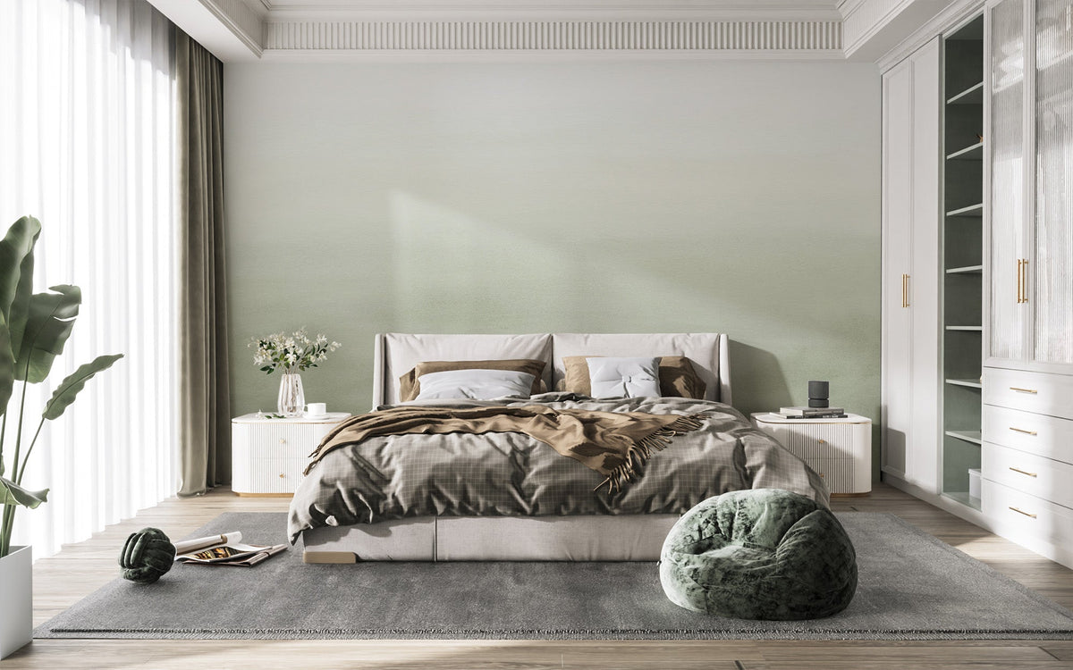 Olive mist gradient wallpaper featuring gentle tonal transitions.