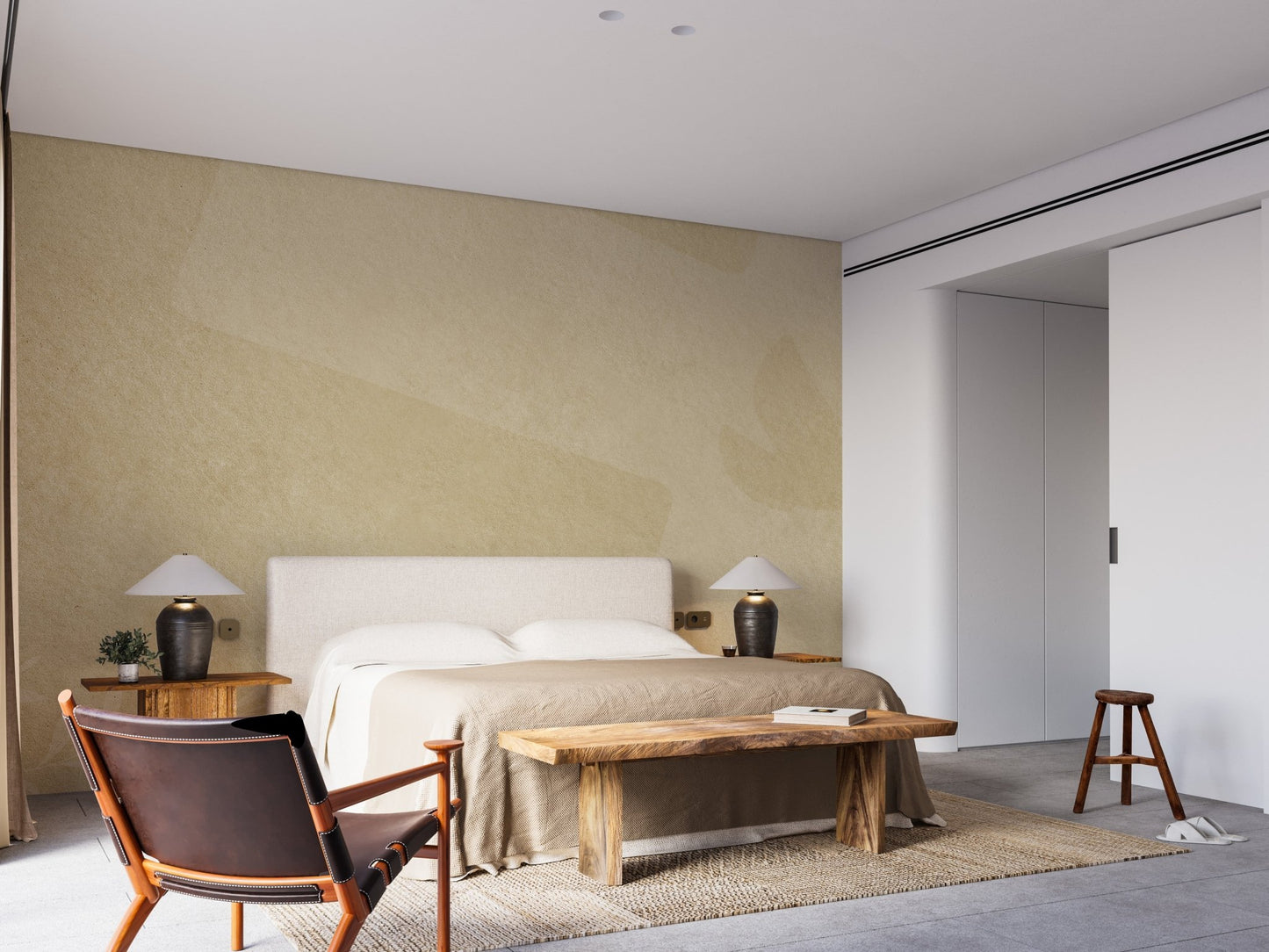 Classic dove and branch wall mural with muted background.