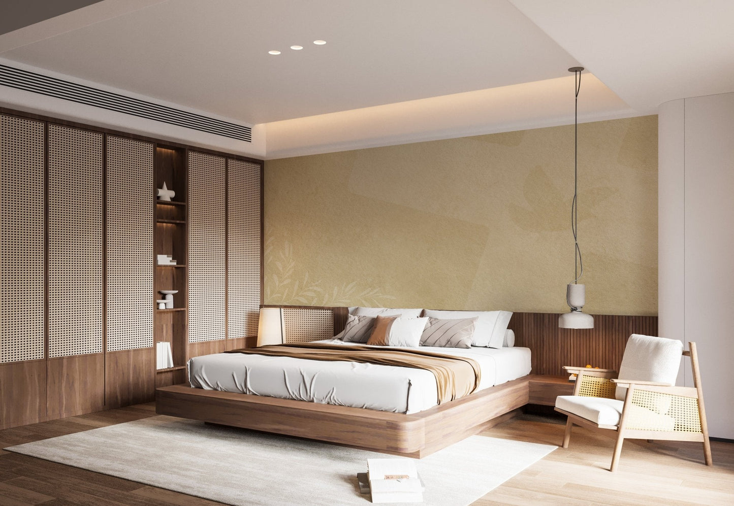 Beige faith inspired wallpaper mural with peaceful dove motif.