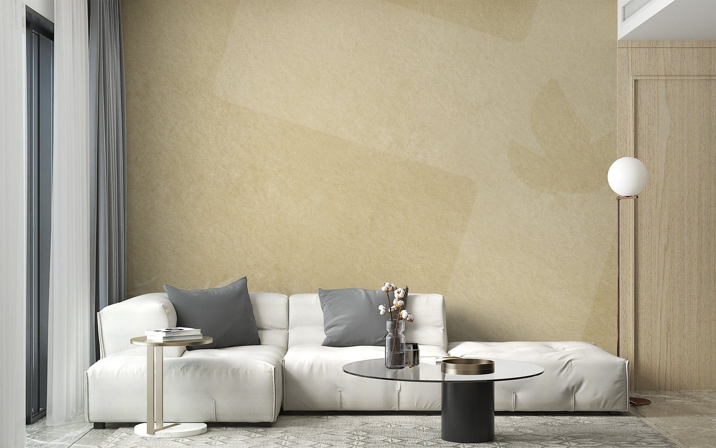 Olive peace dove wallpaper mural with subtle cross design.