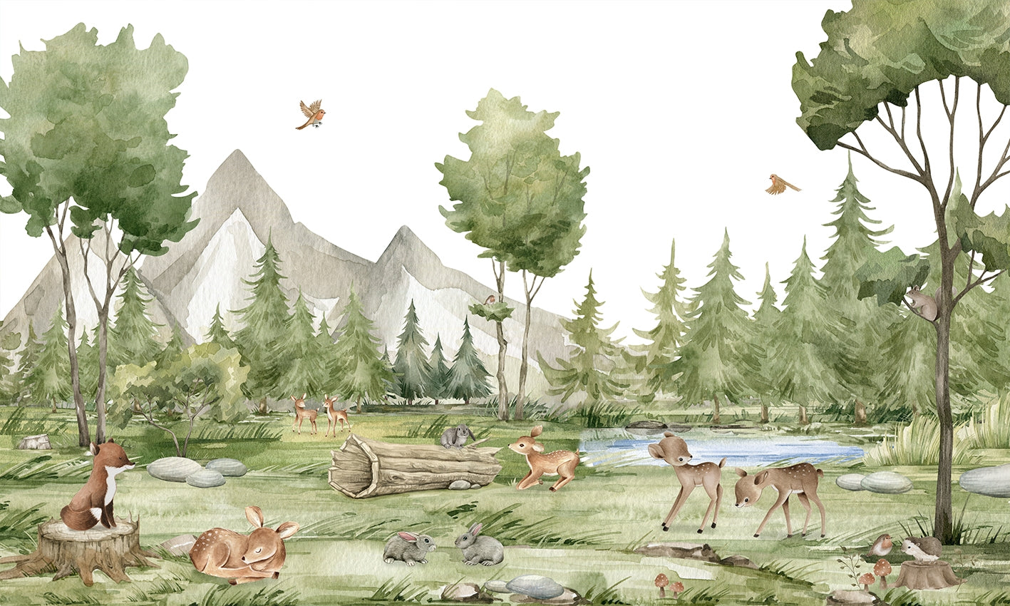 Charming Fauna Grove Wall Mural
