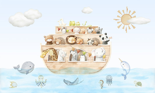 Adorable Ark Animal Wall Mural