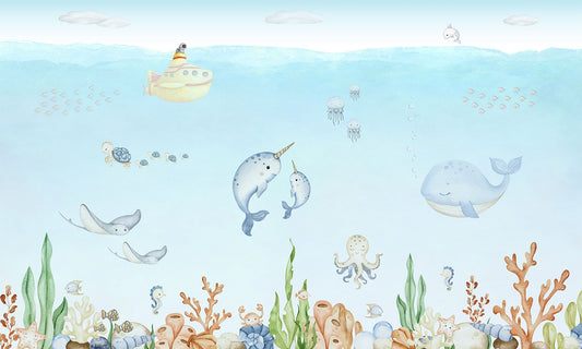 Marine Friends Submarine Adventure Mural