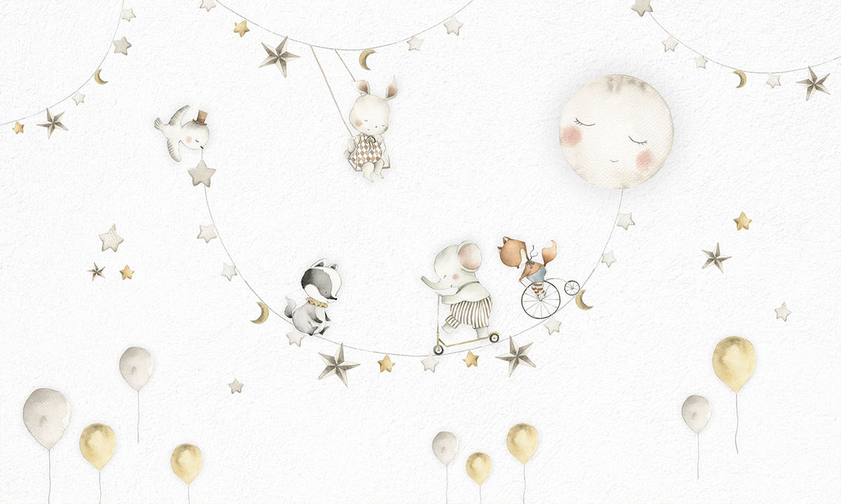Dreamy Nighttime Friends Parade Mural in your room